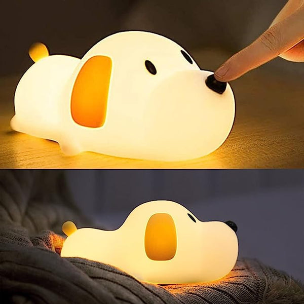 Cute Soft Silicone Dog Lamp Dimmable Nursery Portable Puppy Kawaii Lamps