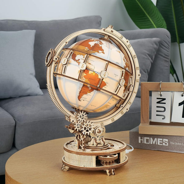 3D Wooden Puzzle DIY Model Kit to Build Luminous Globe Night Light