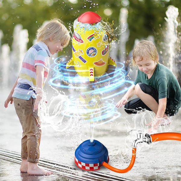 Water Rocket Launcher Sprinkler For Kids (Yellow)