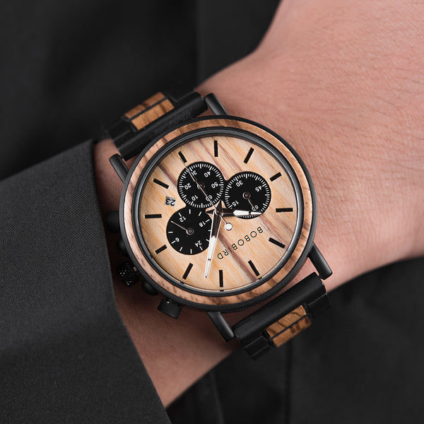 Wooden Men Quartz Wristwatch