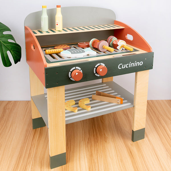 Real Scale Luxury Wooden BBQ Kitchen Set Toys